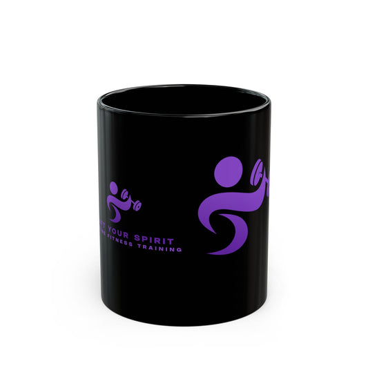 Fitness Training Black Mug | Motivational Coffee Cup for Gym Lovers, Workout Mug, Gift for Trainers, Fitness Enthusiasts